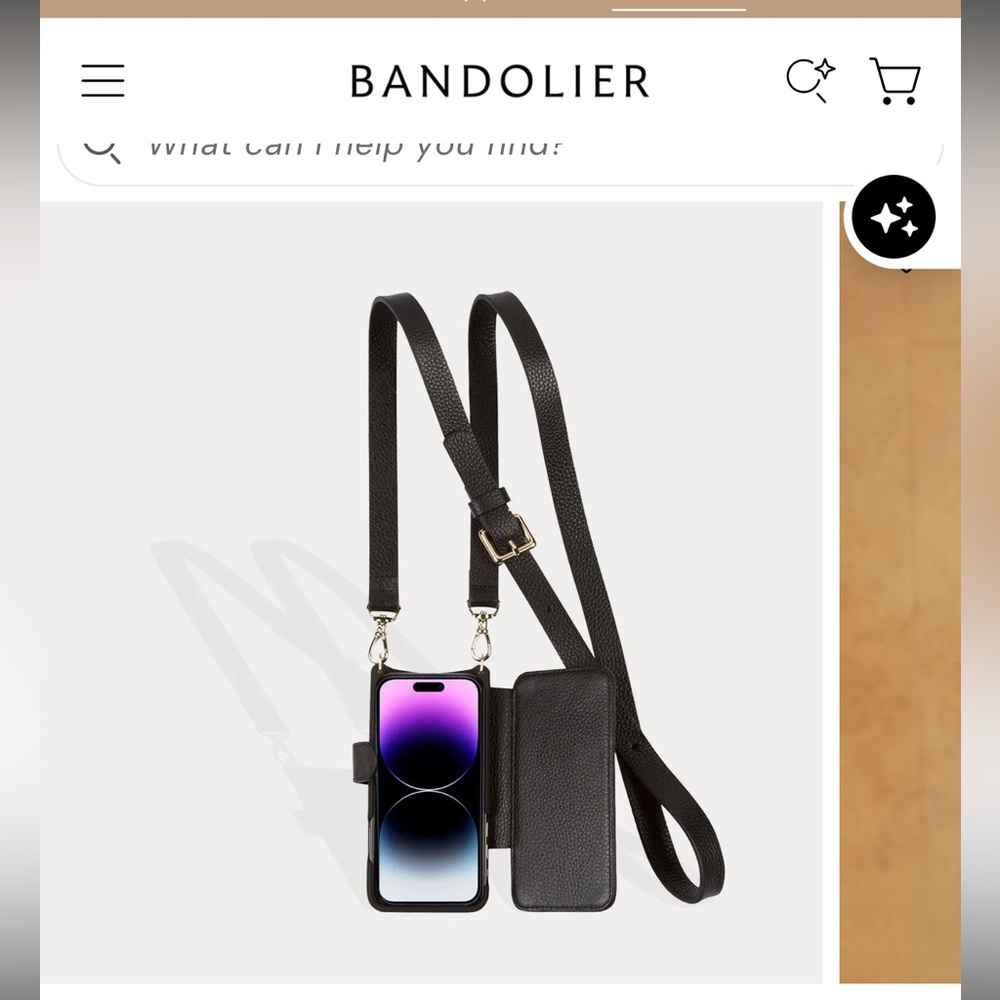 Bandolier Black Phone Case with Strap